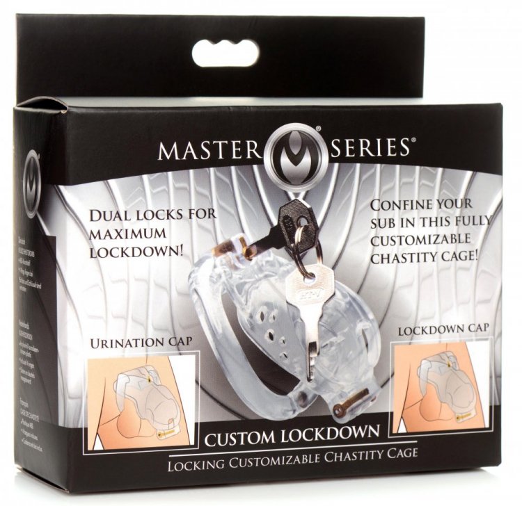 Master Series Customizable Lockdown Chastity Cage Clear