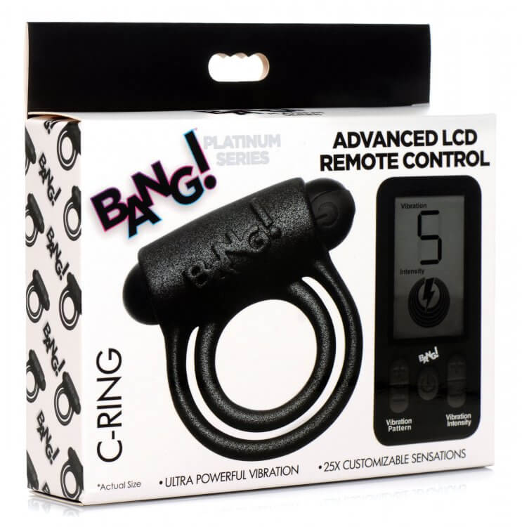 Bang! Platinum Series Cock Ring with remote control and adjustable vibration intensity for enhanced pleasure and performance.