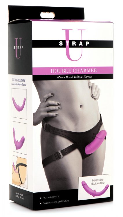 XR Brands Strap U Double Charmer Double Dildo with Harness at $59.99