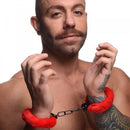 XR Brands Master Series Cuffed In Fur Furry Handcuffs Red at $10.99