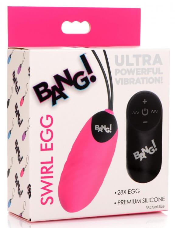 Bang! Swirl Silicone Egg Vibrator Pink