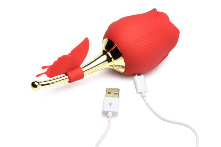 XR Brands Inmi Bloomgasm Flutter Sucking Rose with Butterfly Teaser at $44.99