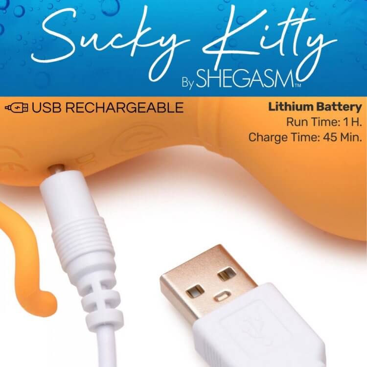Shegasm Sucky Kitty 7X Clitoral Stimulator Orange