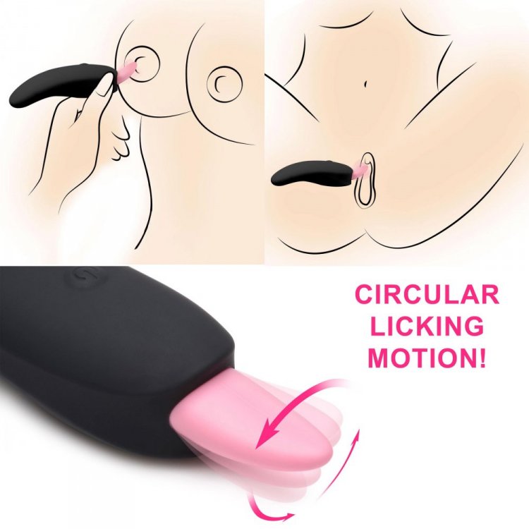 Inmi Luscious Licker Silicone Licking Tongue Clitoral Rotating Vibrator
