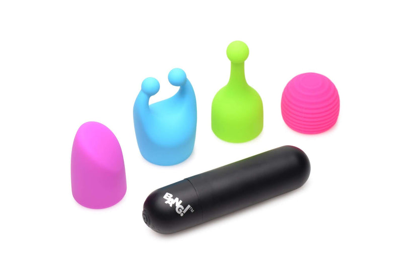 BANG! RECHARGEABLE BULLET W/ 4 ATTACHMENTS-3