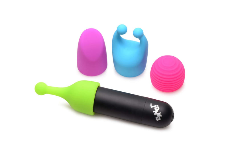 BANG! RECHARGEABLE BULLET W/ 4 ATTACHMENTS-8