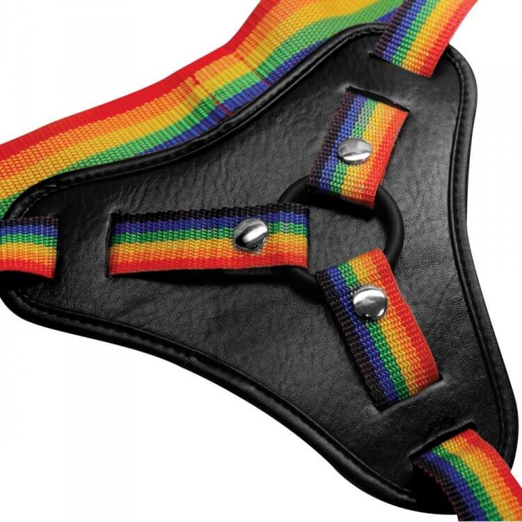 Strap U Take The Rainbow Universal Harness by XR Brands - Adjustable and Comfortable Strap-On Harness