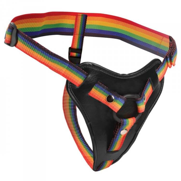 Strap U Take The Rainbow Universal Harness by XR Brands - Adjustable and Comfortable Strap-On Harness