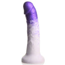 Strap U Real Swirl Realistic Dildo Purple from XR Brands featuring milky white and swirled purple design with realistic veins and glans.