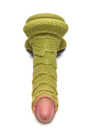 Swamp Monster Silicone Dildo with scaly ridges and glassy eyes from Creature Cocks by XR Brands, designed for adventurous desires.