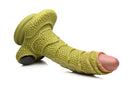 Swamp Monster Silicone Dildo with scaly ridges and glassy eyes from XR Brands, designed for thrilling fantasy experiences.