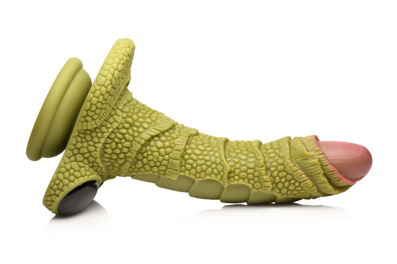 Swamp Monster Silicone Dildo with scaly ridges and glassy eyes from Creature Cocks by XR Brands.