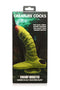 Swamp Monster Silicone Dildo by Creature Cocks in packaging with scaly texture and green color.