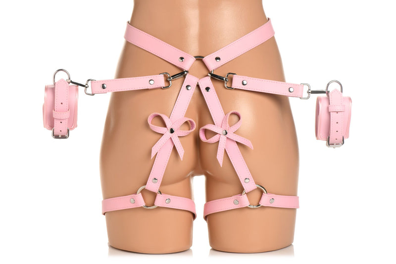 Strict Bondage Harness with Bows in Pink XL/2XL: A Blend of Elegance, Comfort, and Restraint