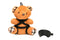 Kinky Bondage Bear Keychain with silky rope and blindfold, perfect for desk or backpack accessory, made from quality materials.