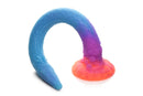 Makara Glow In The Dark Silicone Snake Dildo by Creature Cocks, 16-inch, sea snake design, blue and orange, phthalate-free