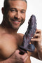 Man holding dark blue and red Creature Cocks Hydra Sea Monster Silicone Dildo with three heads and unique design