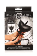 Master Series Ass Bound Anchor Inflatable Anal Plug packaging with pump for enhanced anal play pleasure.