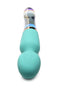 Prism Vibra Glass 10X Turquoise Dual Ended Wand by XR Brands, silicone and iridescent borosilicate glass for luxury and playfulness.