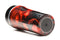 Fiery red Dragon Snatch Silicone Stroker by XR Brands with dragon-scale design on its exterior.