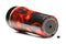 Fiery Silicone Stroker with dragon-mouth design by XR Brands, showcasing red scaly exterior for intense sensations and legendary inspiration.