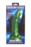 Creature Cocks Mystical Lake Monster green silicone dildo packaging by XR Brands