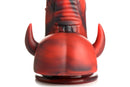 Creature Cocks Horny Devil Demon Silicone Dildo with red and black demonic design, intricate detailing, and devilish horns.