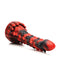 Creature Cocks Demon Rising Scaly Dragon Silicone Dildo in red and black with scaly texture for fantasy pleasure.