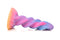 XR Brands Creature Cocks Moon Rider Glow In The Dark Unicorn Dildo in vibrant purple, blue, pink, and yellow colors.