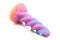XR Brands Creature Cocks Moon Rider Glow In The Dark Unicorn Dildo in vibrant purple, blue, pink, and yellow colors.