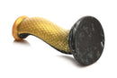 Creature Cocks Golden Mamba silicone dildo with gold and black snake-inspired design featuring an S-Curve for G-Spot or P-Spot stimulation.