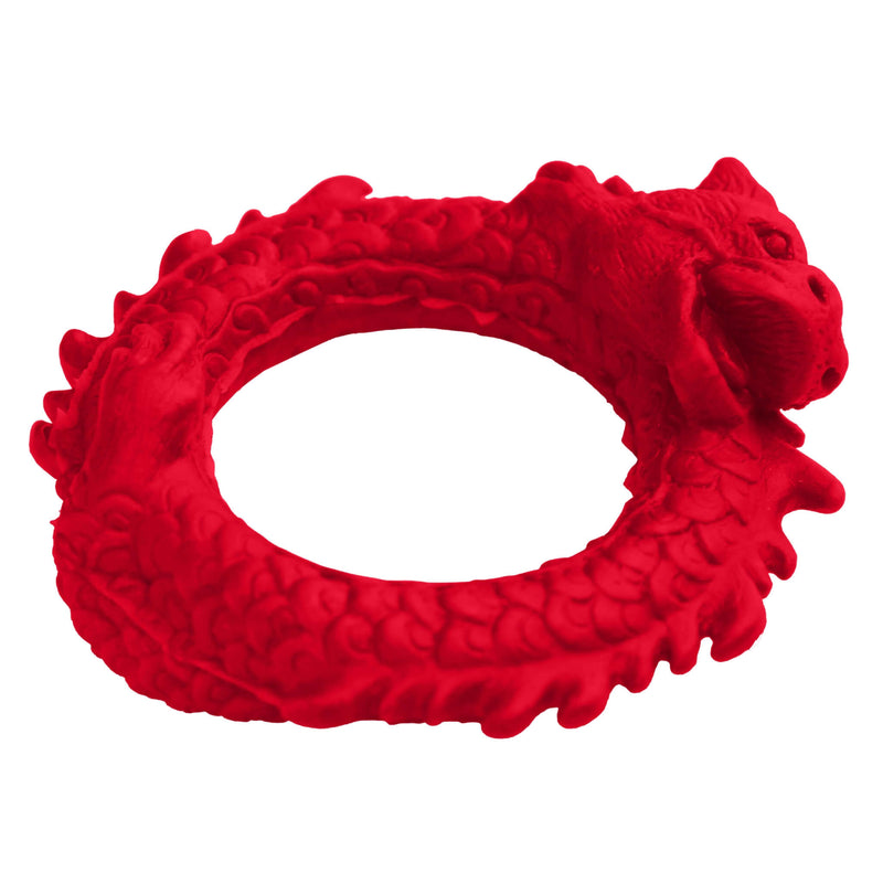 Red dragon-themed silicone cock ring for men by XR Brands