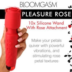 BLOOMGASM PLEASURE ROSE WAND 10X W/ ROSE ATTACHMENT-0