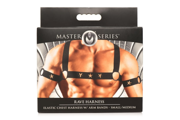 MASTER SERIES ELASTIC CHEST HARNESS W/ ARM BANDS S/M-0