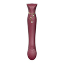 ZALO ZALO Queen Set G-spot PulseWave 17-function App-controlled Rechargeable Silicone Vibrator with Suction Sleeve Wine Red at $129.99