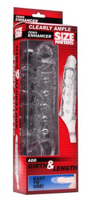 Size Matters Clearly Ample Penis Enhancer Sheath packaging - Add Girth and Length, Easy to Use, Instant Enhancement for Men