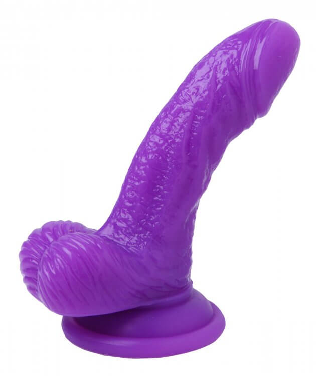 XR Brands Silicone Curvy 4 inches Suction Cup Dildo Purple Bulk at $19.99