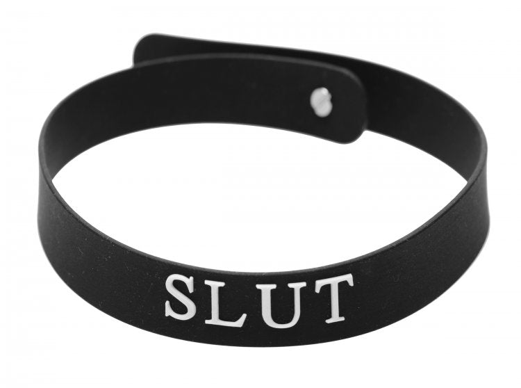 XR Brands Master Series Silicone Collar Slut Black O/S at $12.99