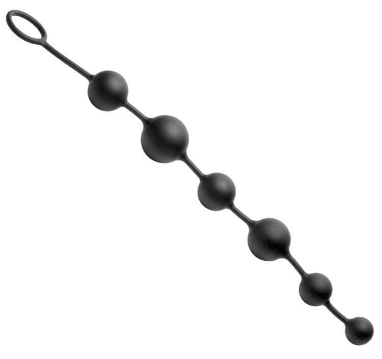 XR Brands Master Series Serpent 6 Silicone Beads of Pleasure Black at $19.99