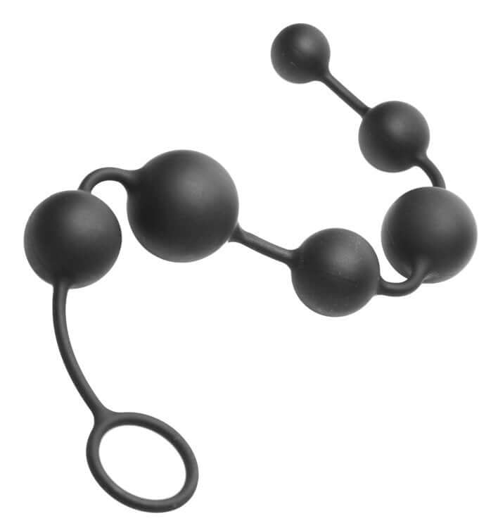 XR Brands Master Series Serpent 6 Silicone Beads of Pleasure Black at $19.99