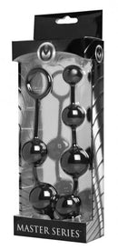 XR Brands Master Series Serpent 6 Silicone Beads of Pleasure Black at $19.99