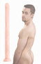 XR Brands Raging Cock Stars 18 inches Long Dong Beige Dildo at $39.99