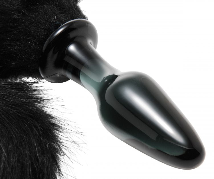 XR Brands Tailz Midnight Fox Glass Plug with Tail at $29.99