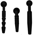 XR Brands MASTER SERIES DARK RODS 3 PIECE PENIS PLUG SET SILICONE at $30.99