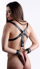 XR Brands Strict Thigh Sling with Wrist Cuffs Black at $119.99