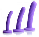 XR Brands Strap U Tri Play 3 Silicone Dildo Set Purple at $44.99