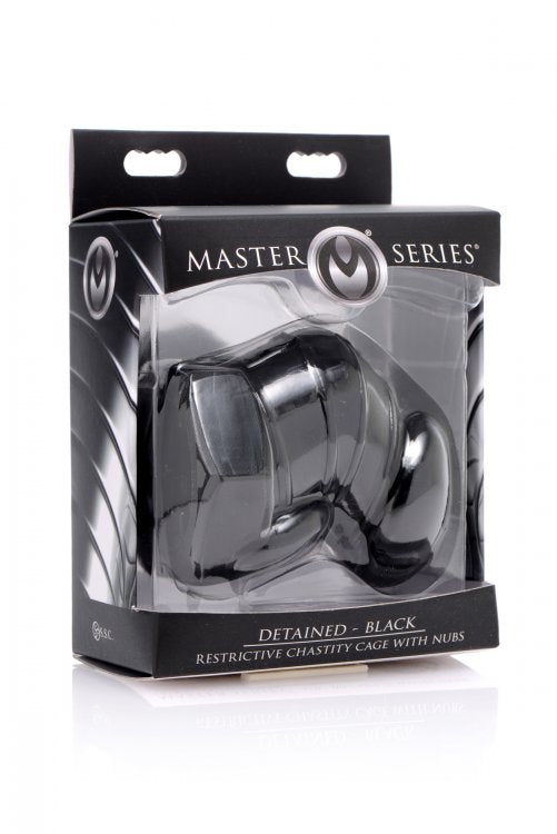 XR Brands MASTER SERIES DETAINED BLACK RESTRICTIVE CHASTITY CAGE at $16.99