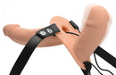 XR Brands Strap U Power Pegger Silicone Vibrating Double Pleasure Dildo with Harness Beige from XR Brands at $89.99