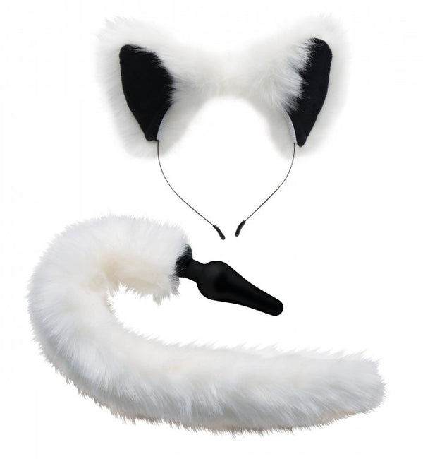XR Brands White Fox Tail Anal Plug and Ears Set from XR Brands at $43.99