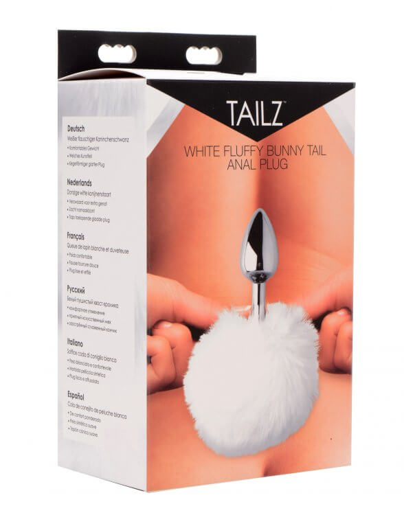 XR Brands Tailz White Fluffy Bunny Tail Anal Plug at $21.99